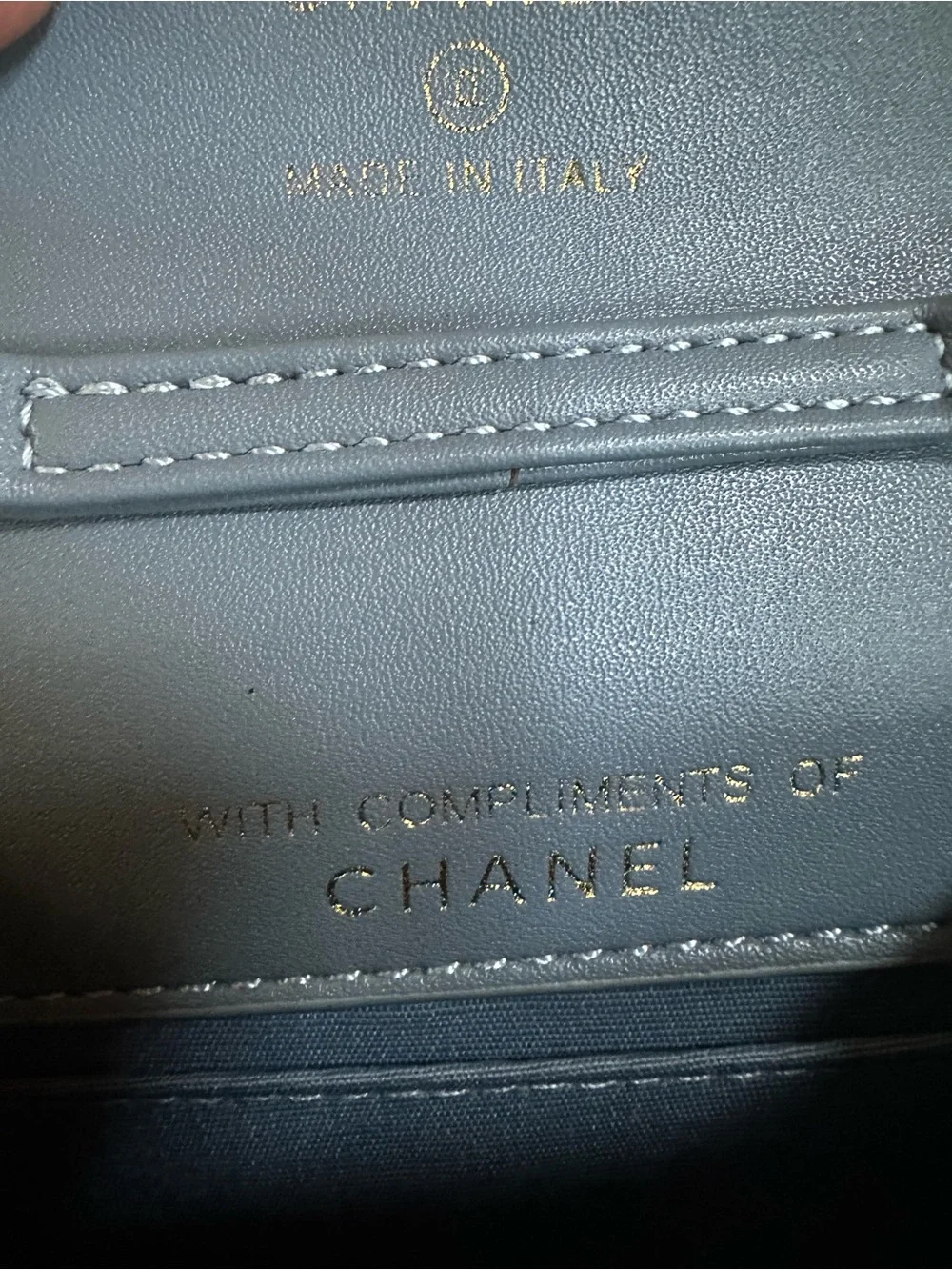 New Authentic CHANEL VIP Beauty Blue Denim Quilted Mini Crossbody bag purse Gold - Picture 7 of 15